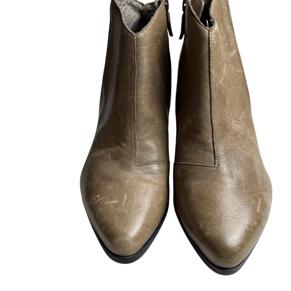EILEEN FISHER Ankle Boot Womens 11 Tan Leather Side Zip 3” Heel MSRP: $228 READ - Picture 10 of 11